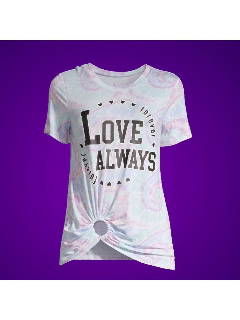No Boundaries Pastel Tie Dye Juniors' O-Ring T-Shirt with Short Sleeves